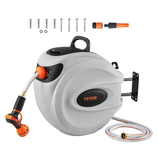 🌿 Smart Wall Hose Reel – Swivels for Easy Watering!