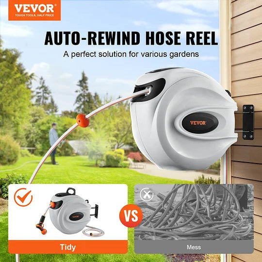 🌿 Smart Wall Hose Reel – Swivels for Easy Watering!