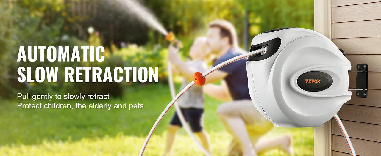 🌿 Smart Wall Hose Reel – Swivels for Easy Watering!