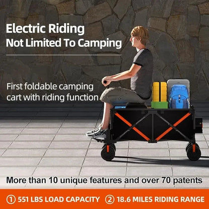 🚗 Foldable Electric Wagon with Seat – Ride or Tow in Comfort